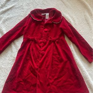 Red velvet girl coat